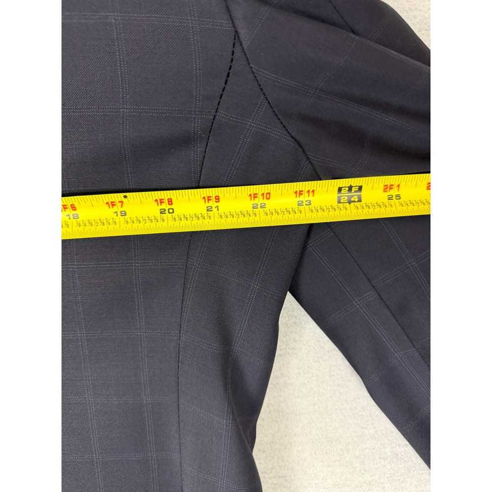 Mercury Super 120s Wool Blazer Navy Blue Windowpane Bespoke Sport Coat 42L - Picture 8 of 10